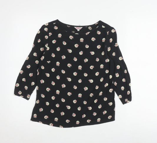Womens UK Size 6 Cath Kidston Black Basic Blouse