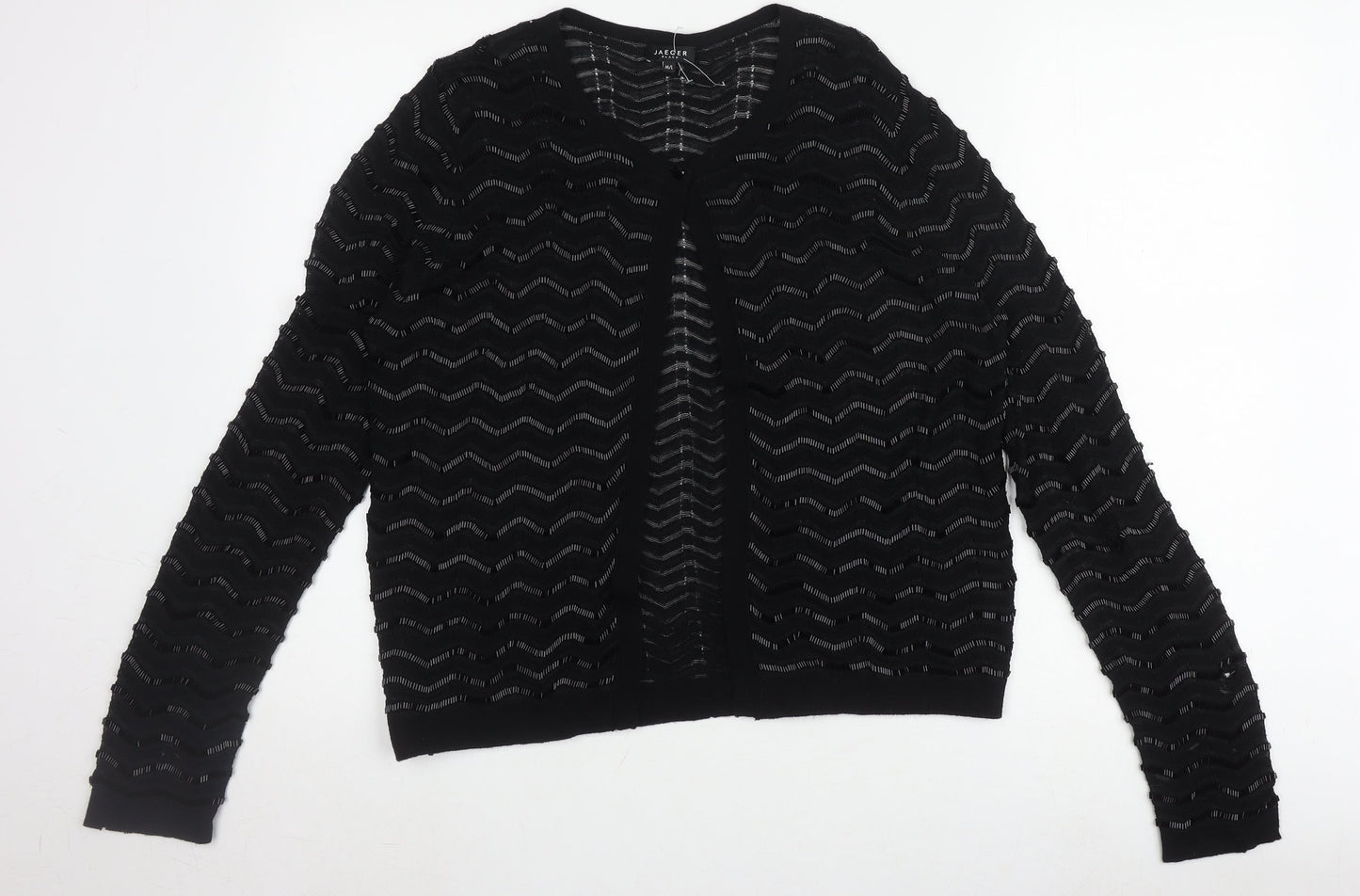 Jaeger Women's Black Cardigan M Open-Knit