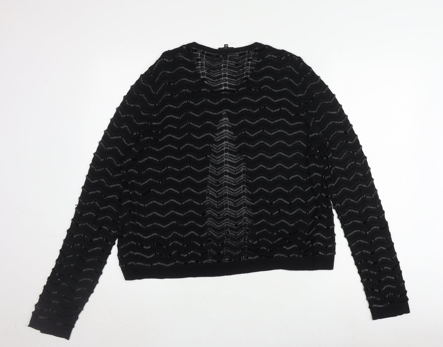 Jaeger Women's Black Cardigan M Open-Knit