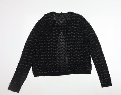 Jaeger Women's Black Cardigan M Open-Knit