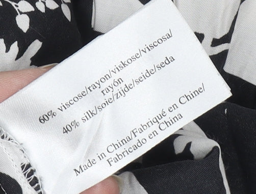 Laura Ashley Women's Black Floral Sleeveless Blouse, Size 12