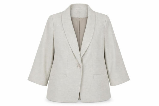 Front view of Honor Millburn Women's Beige Blazer, size 12