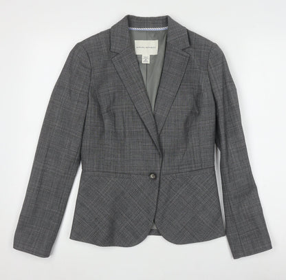 Banana Republic Women's Grey Blazer, Size 2, Check Pattern
