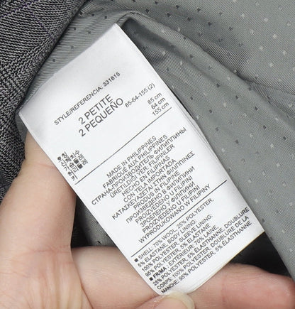 Banana Republic Women's Grey Blazer, Size 2, Check Pattern