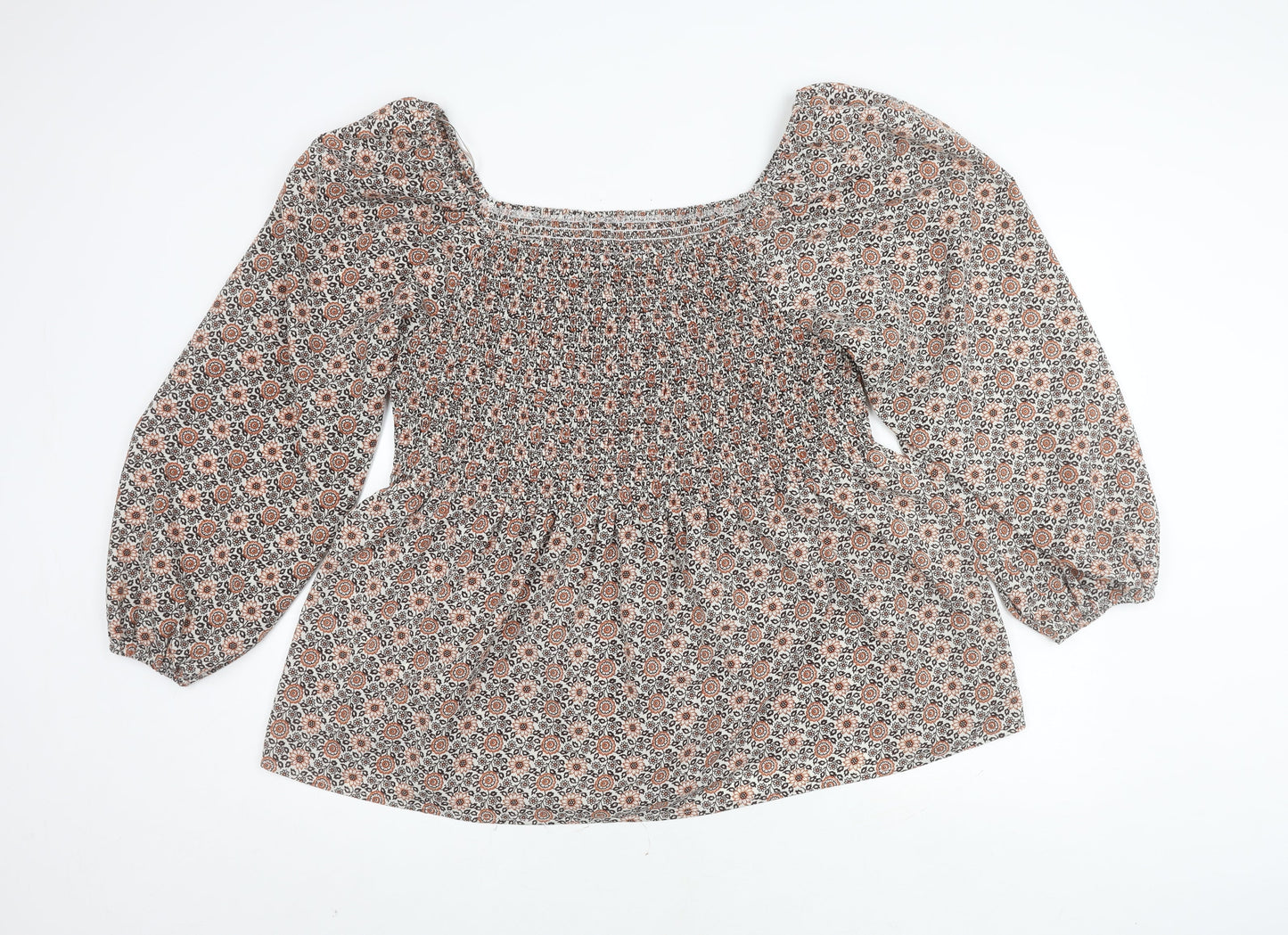 Hayden Los Angeles Women's Floral 1XL Puff Sleeve Top