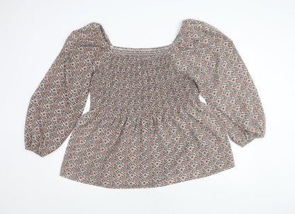 Hayden Los Angeles Women's Floral 1XL Puff Sleeve Top