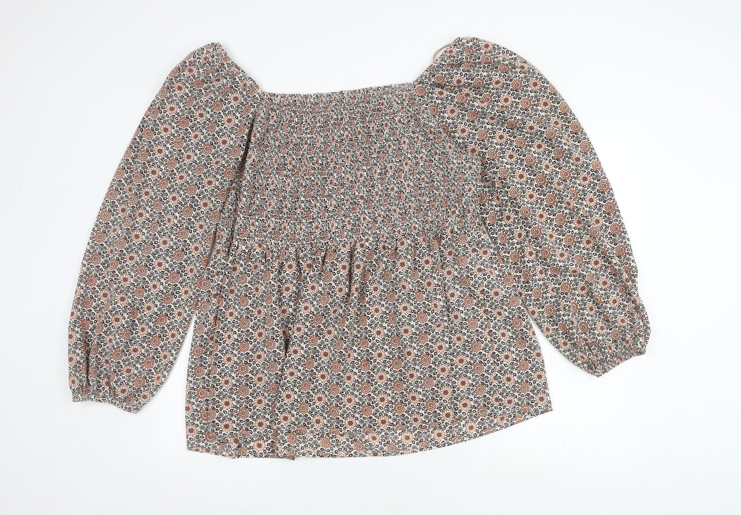Hayden Los Angeles Women's Floral 1XL Puff Sleeve Top