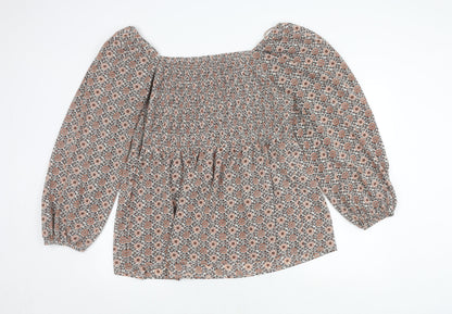 Hayden Los Angeles Women's Floral 1XL Puff Sleeve Top