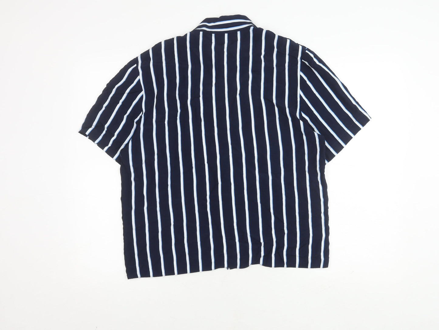 Alexon Women's Blue Striped Button-Up Shirt Size 14