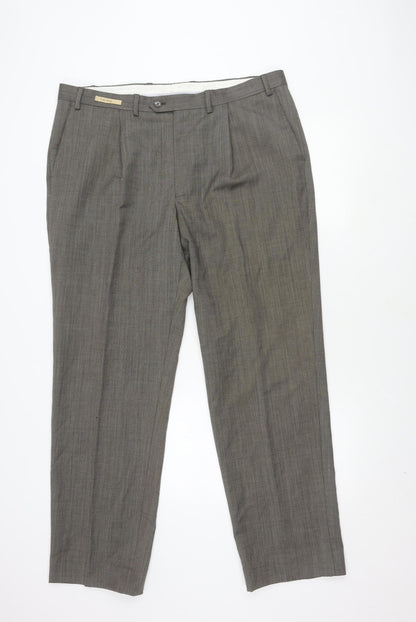 Marks and Spencer Men's Brown Wool Dress Pants