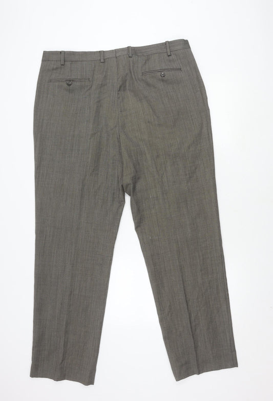 Marks and Spencer Men's Brown Wool Dress Pants