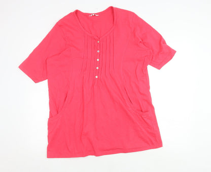 Womens UK Size 20 Cotton Traders Red Basic Blouse