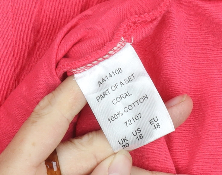 Womens UK Size 20 Cotton Traders Red Basic Blouse