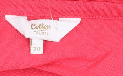 Womens UK Size 20 Cotton Traders Red Basic Blouse