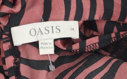Womens UK Size 14 Oasis Multicoloured Cropped Blouse