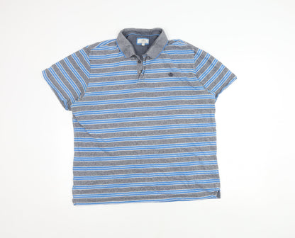 Next Men's Blue Striped Polo Shirt XL