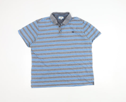 Next Men's Blue Striped Polo Shirt XL