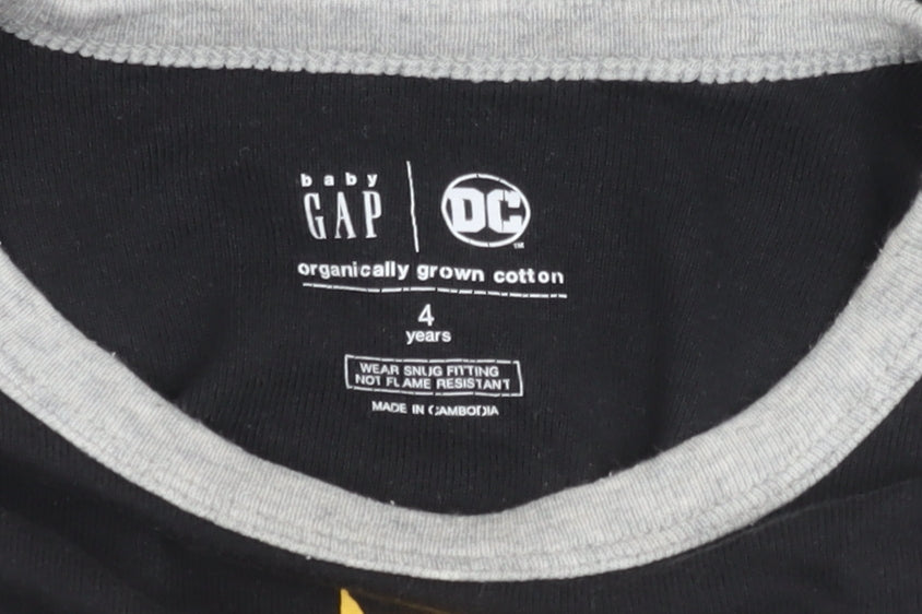 Boys' GAP DC Superhero Black T-Shirt 4 Years Long Sleeve