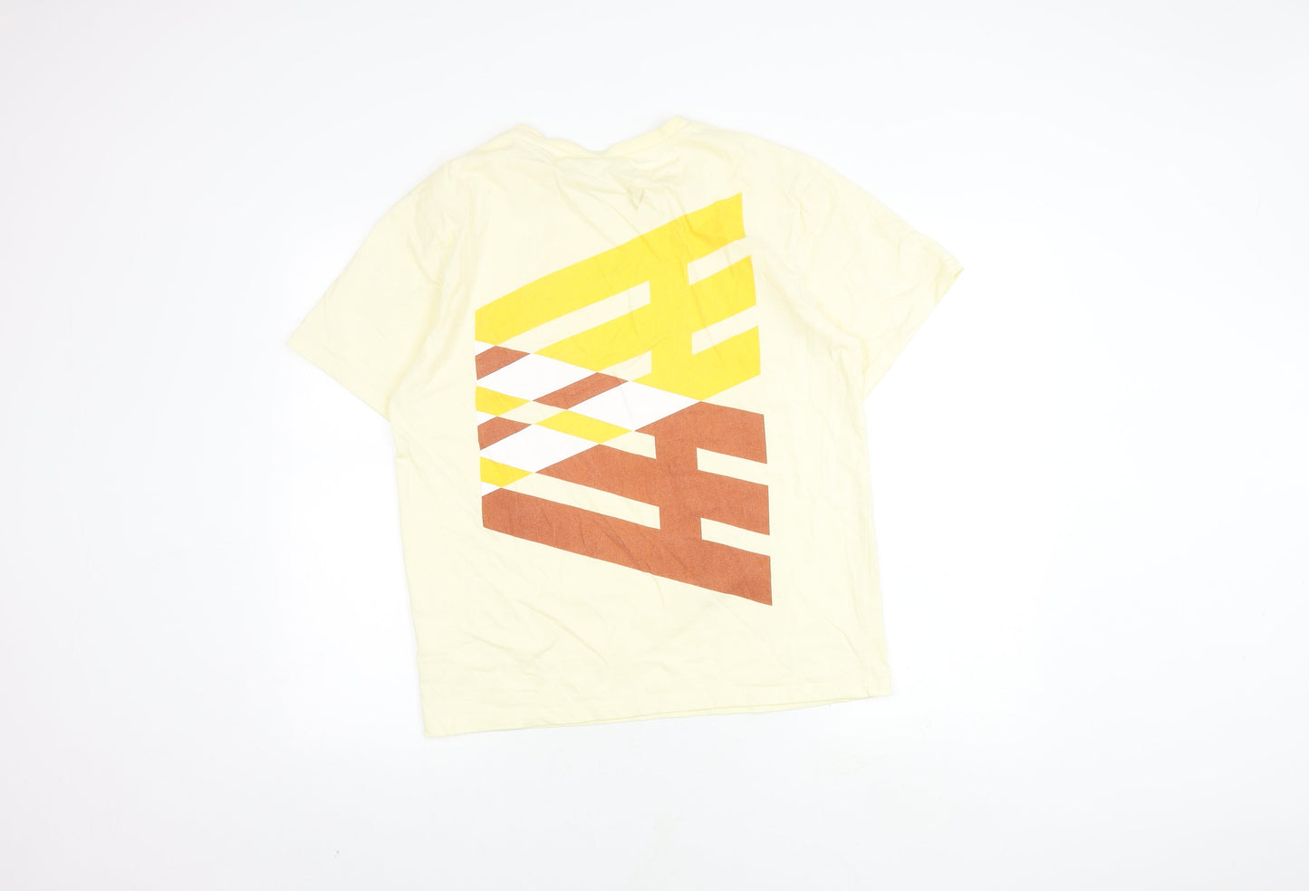 Arcminute Unisex Yellow Geometric Print T-Shirt M