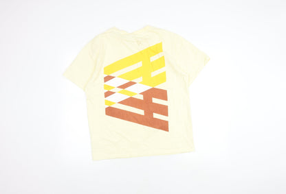 Arcminute Unisex Yellow Geometric Print T-Shirt M
