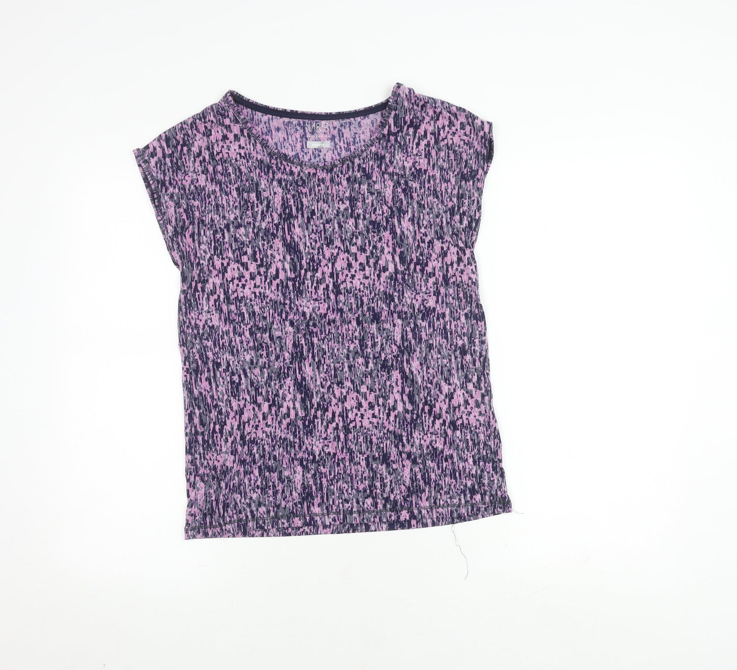 Womens UK Size 8 Marks and Spencer Purple Jersey T-Shirt