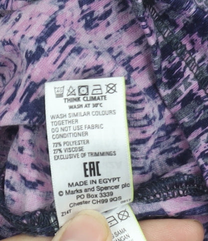 Womens UK Size 8 Marks and Spencer Purple Jersey T-Shirt