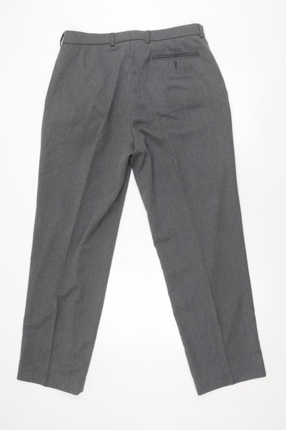 Mens UK Size S BHS Regular Fit Business Workwear Grey Trousers