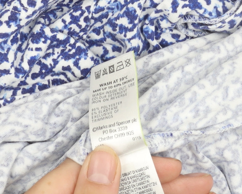 Womens UK Size 12 Marks and Spencer Blue Tunic Blouse