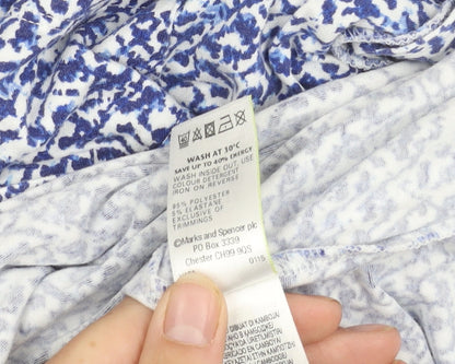 Womens UK Size 12 Marks and Spencer Blue Tunic Blouse