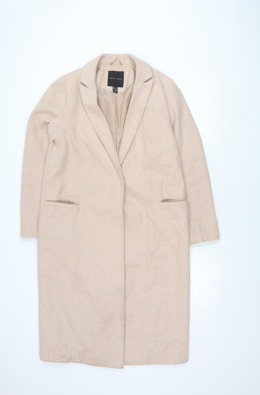 New Look Women's Beige Mid-Length Overcoat Size 12