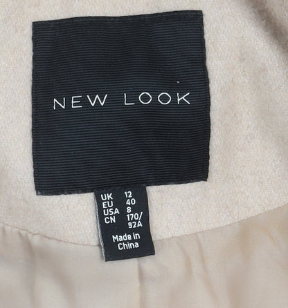 Womens UK Size 12 New Look Beige Overcoat