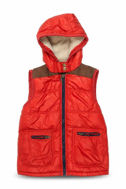 River Island Women's Red Hooded Waistcoat Size 12