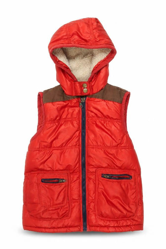 River Island Women's Red Hooded Waistcoat Size 12
