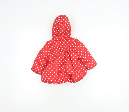 Mini Club Girls Red Puffer Jacket 6-9 Months