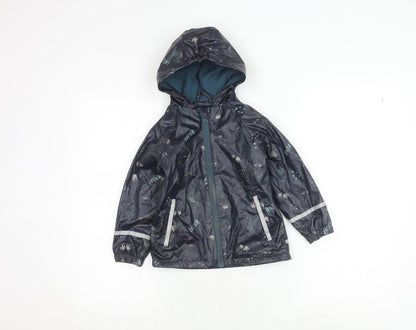 Lupilu Boys Black Dinosaur Rain Coat 2-4 Years, Waterproof, Hooded