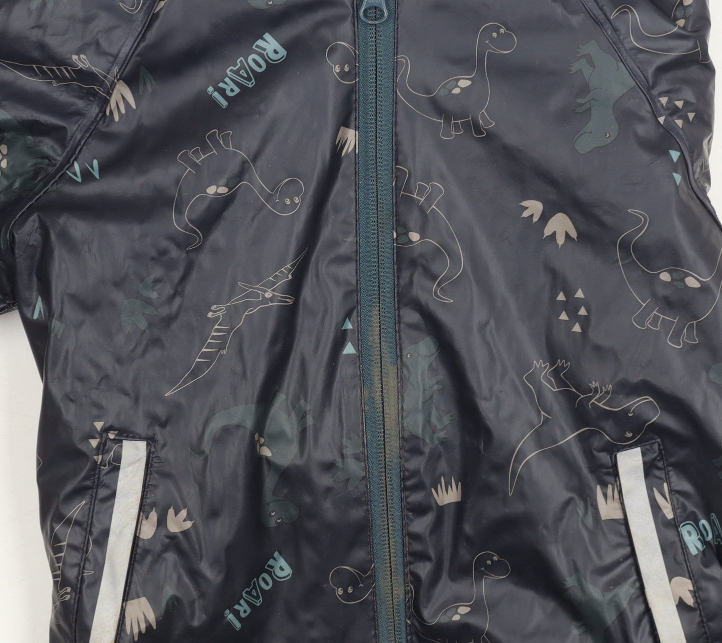 Lupilu Boys Black Dinosaur Rain Coat 2-4 Years, Waterproof, Hooded