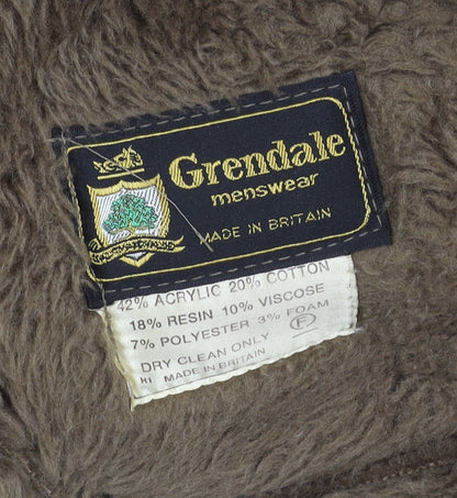Mens UK Size S Grendale Brown Basic Jacket