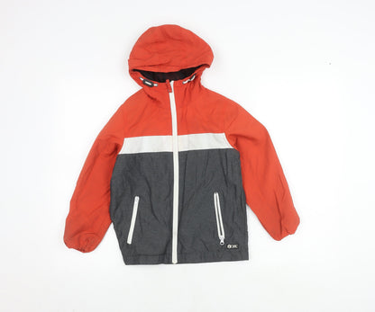 Next Boys Orange Colourblock Hooded Jacket - 11 Years