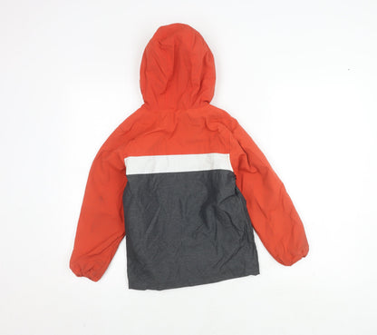 Next Boys Orange Colourblock Hooded Jacket - 11 Years