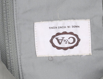 C&A Women's Grey Rain Coat - Size 10, Long, Snap Closure