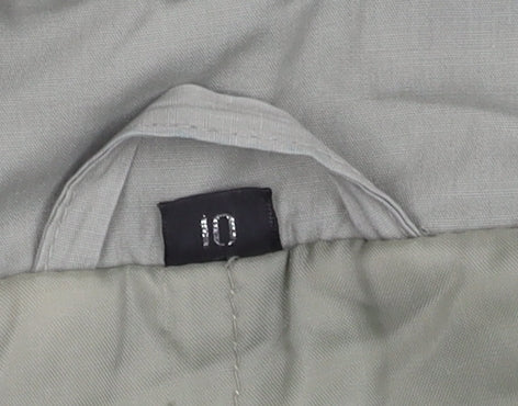 C&A Women's Grey Rain Coat - Size 10, Long, Snap Closure