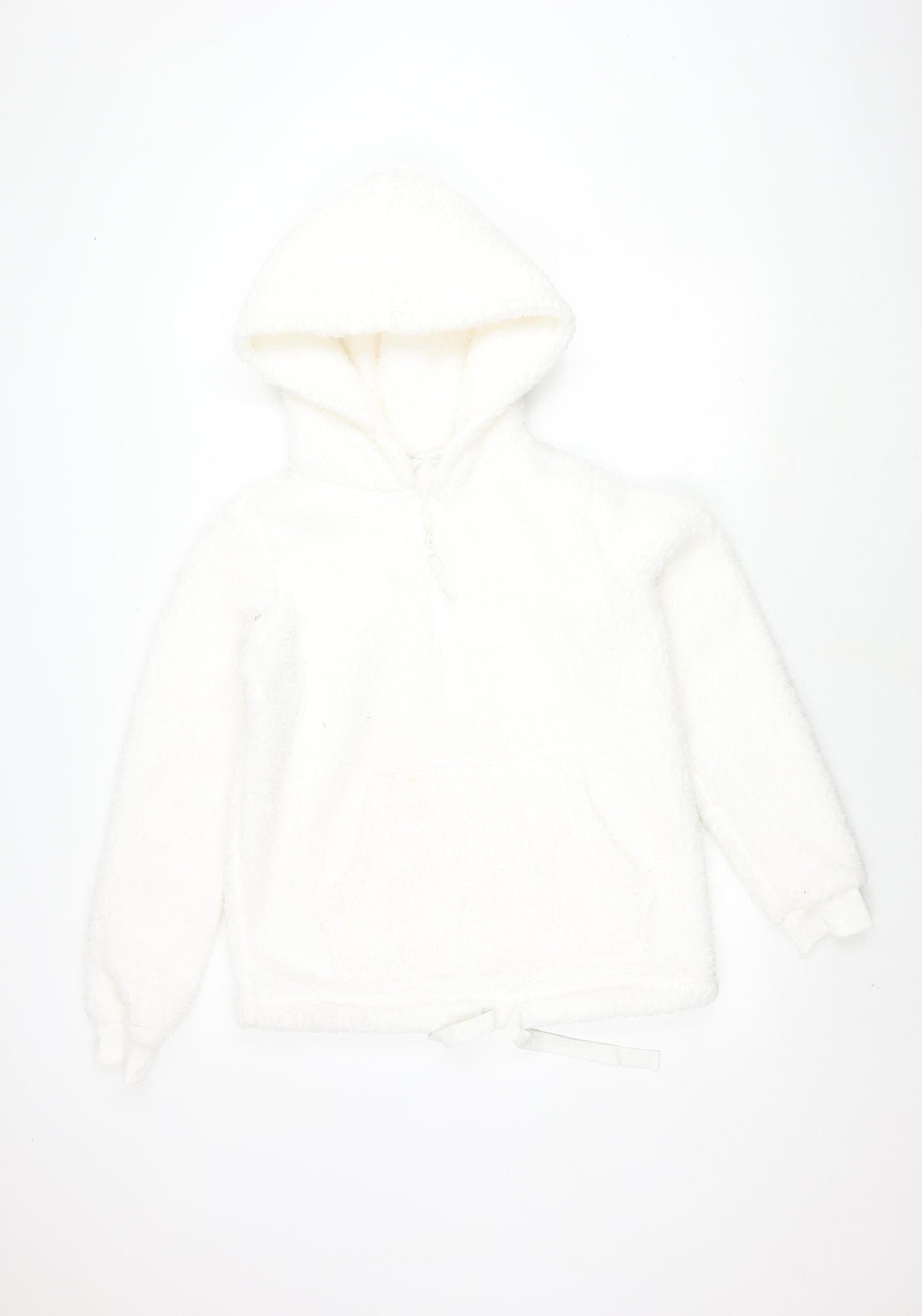 Womens UK Size 8 Fat Face White Henley Hoodie