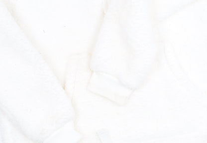 Womens UK Size 8 Fat Face White Henley Hoodie