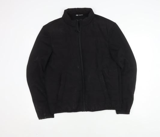 Zara Men's Black Basic Jacket L Casual Workwear