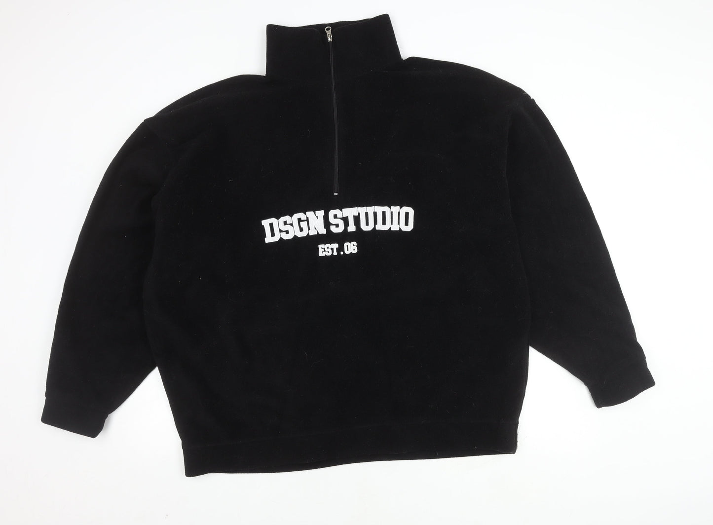 Womens UK Size 16 Boohoo Black Full Zip Sweatshirt