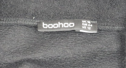 Womens UK Size 16 Boohoo Black Full Zip Sweatshirt