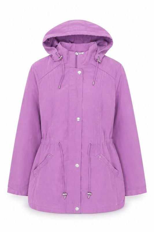 Bonmarché Women's Purple Mid-Length Hooded Jacket