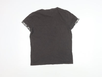 New Look Men M Grey Cotton T-Shirt with Pocket