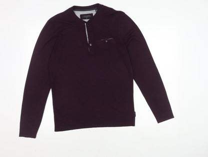Ted Baker Men's Purple Wool Henley Jumper M