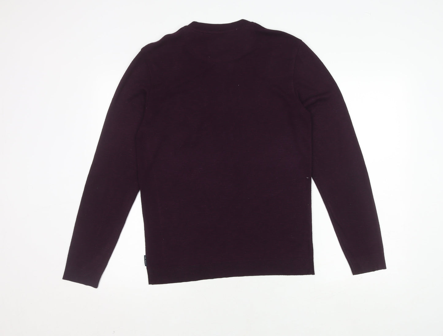 Ted Baker Men's Purple Wool Henley Jumper M